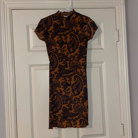 Orange and Navy Paisley Urban Outfitters Dress - Picture 1 of 3